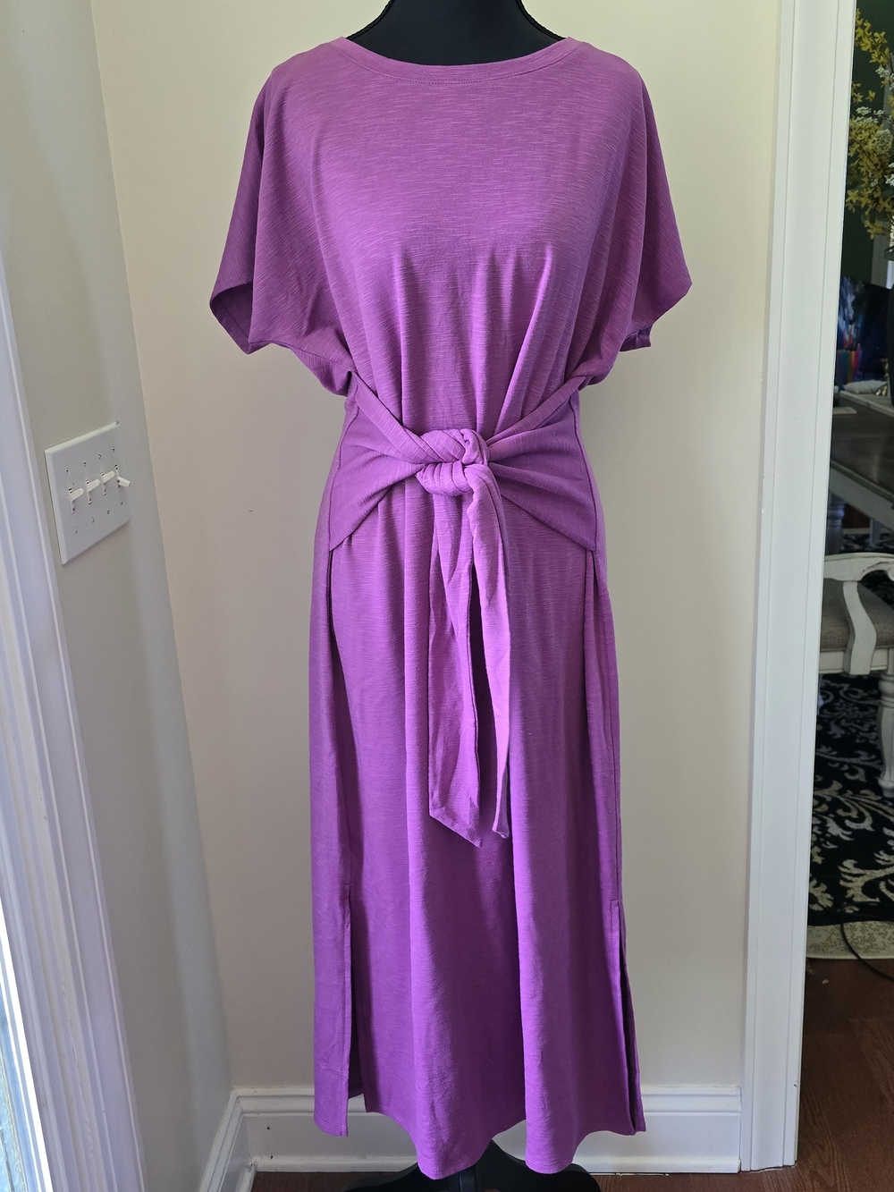 Cato Purple Maxi Dress with Front Knot